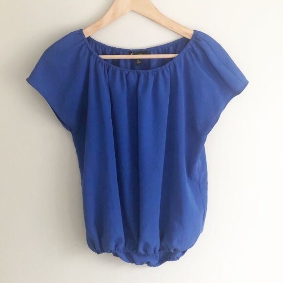 Cynthia Steffe Gathered Top Blue Polyester Size XS - Picture 1 of 7